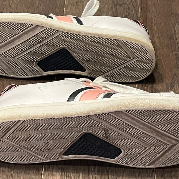 Tory Burch White Pink and Black Leather Athletic Sneakers - Picture 2 of 7